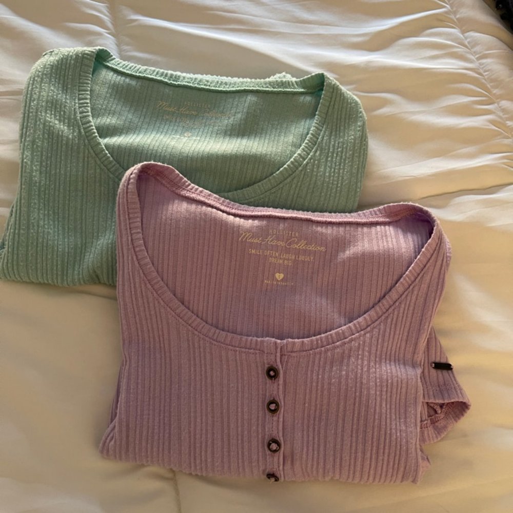 Two Hollister Henley Size S cotton shirts for $10